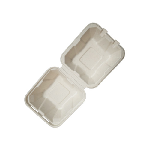 Hinged sugarcane hamburger clamshell