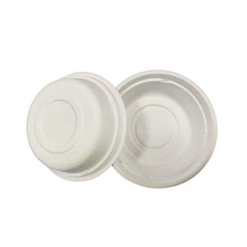 Round sugarcane bagasse bowls