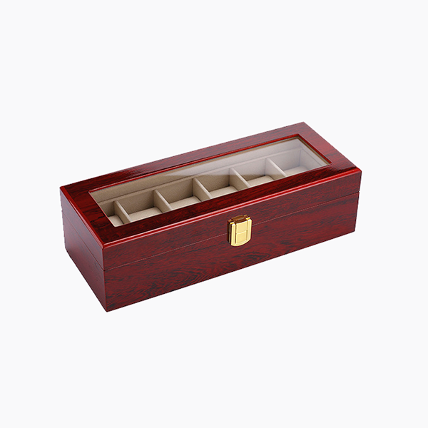 Wooden box with compartments for watch storage