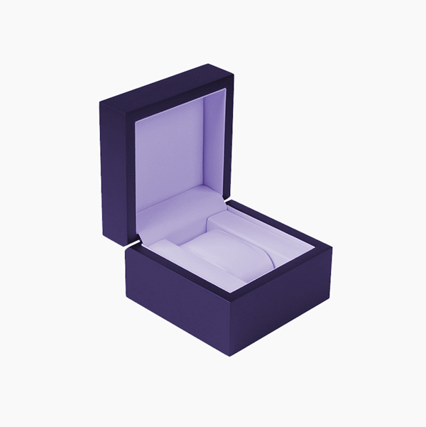 Wooden box with hinged lid for watch